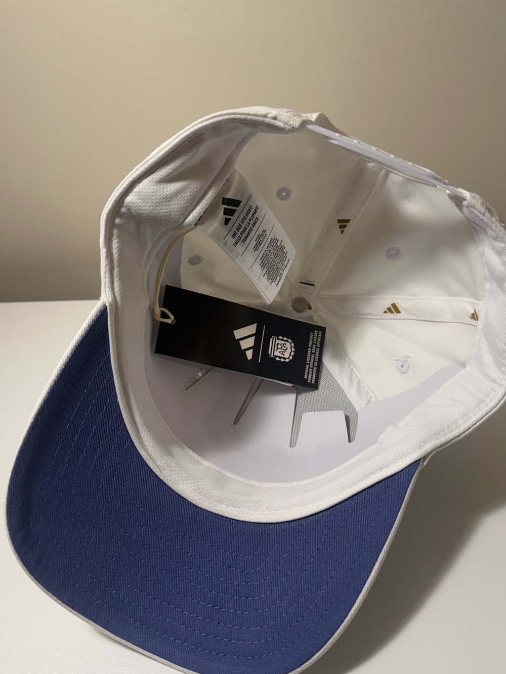 adidas White Baseball Cap with Gold Embroidered Logo - Picture 6 of 6